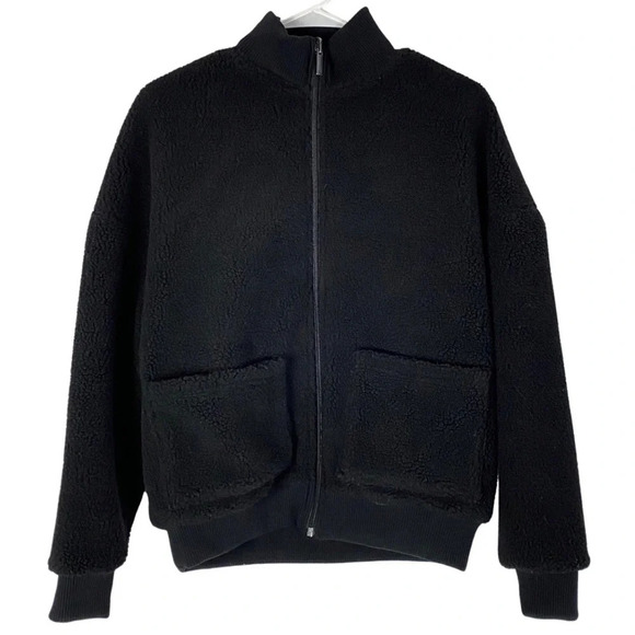 Alala Arcs Reversible Sherpa Bomber Jacket Womens Size XS Black Red White Retro - Picture 4 of 16